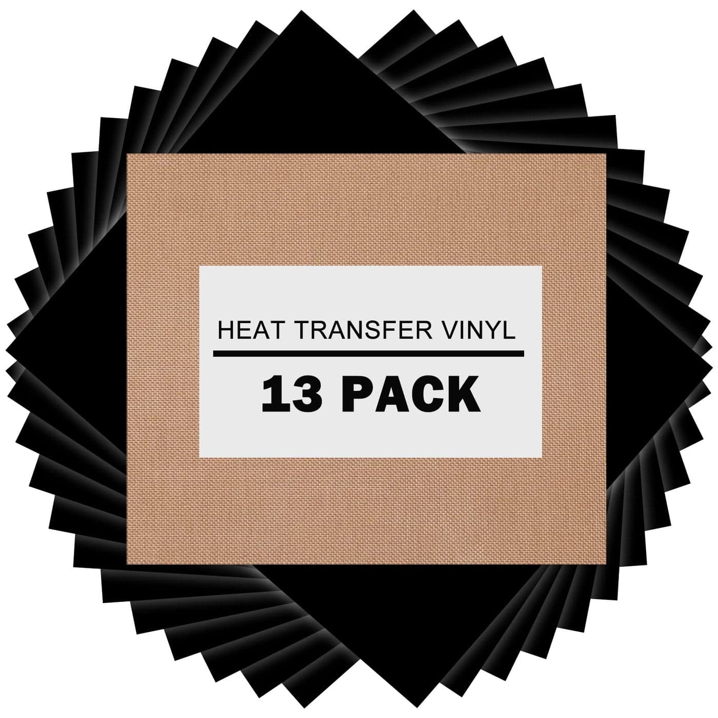 XSEINO HTV Black Heat Transfer Vinyl Sheets13Pack 12 x 10 Black Iron on Vinyl for TShirt for CricutSilhouette Cameo or Heat Press Machine1 Sheet Teflon Included