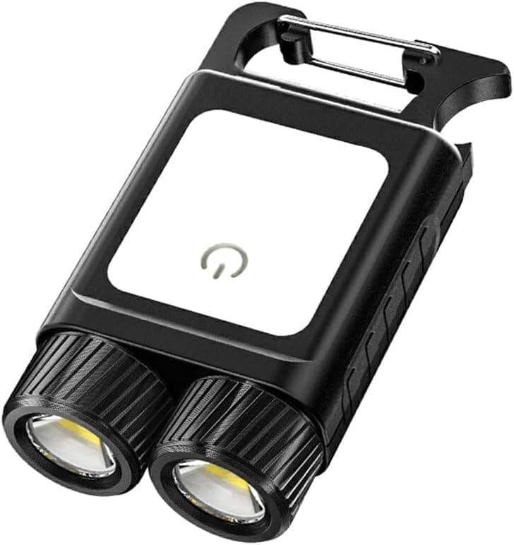 ZEELPETAL Keychain LED Flashlight Rechargeable Flashlight Torch with Bottle Opener Magnet Base COB Light 9 Mode Portable Pocket Emergency Light for OutdoorIndoorHikingWalkingCamping 1pc
