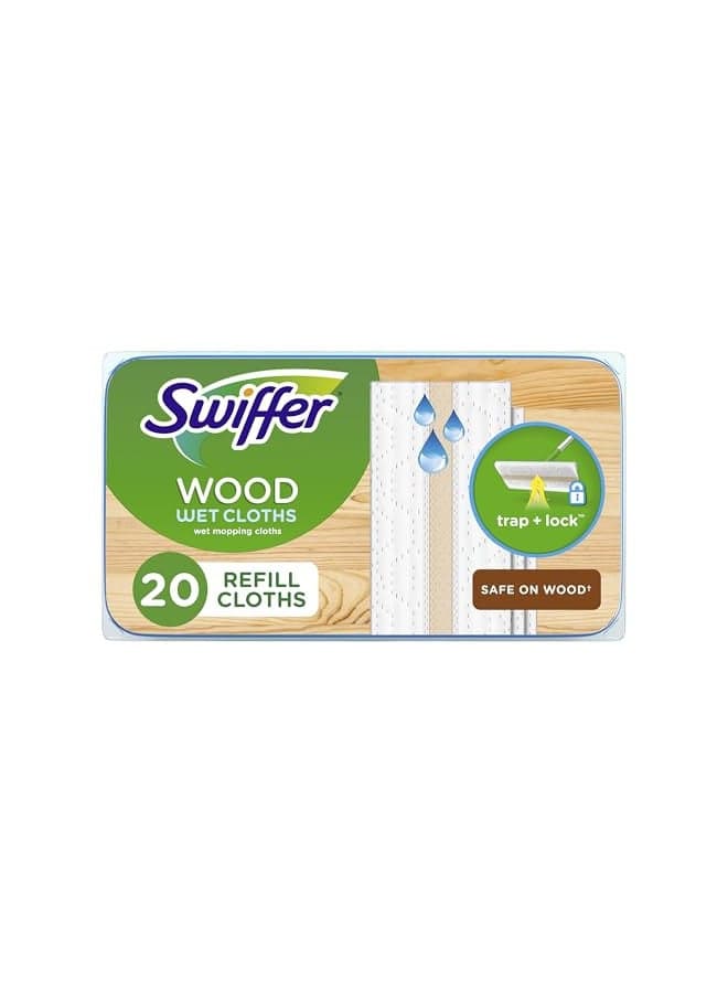 Swiffer Sweeper Wet Wood Floor Mopping cloths, 20 count