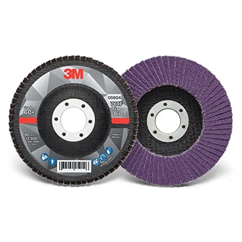 3M Flap Disc 769F, Type 27, 60+, 4-1/2 in x 7/8 in, High Performance Abrasive, Ceramic Precision-Shaped Grain Grinding and Finishing Disc, Carbon Steel, Stainless Steel