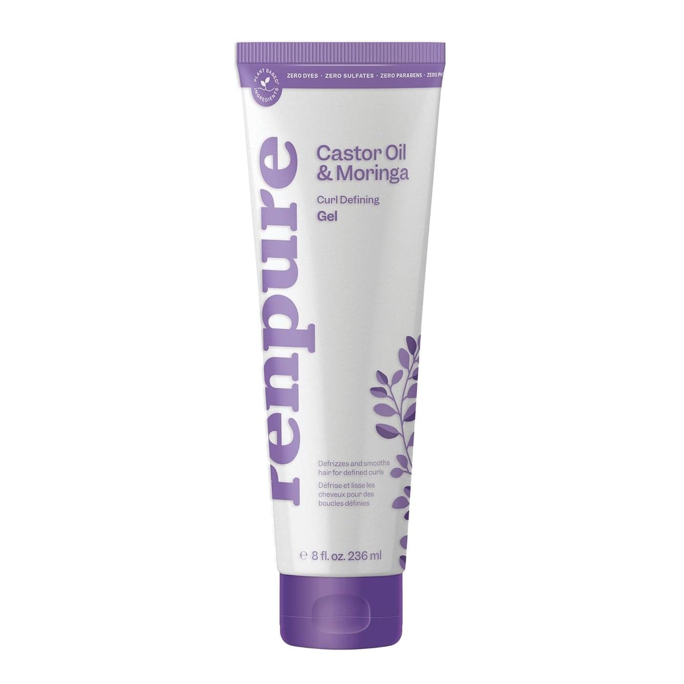 Renpure Castor Oil Moringa Curl Gel Curl Enhancing Gel For Smooth Defined FrizzFree Curls With Castor Oil Moringa Seed Oil For Wavy to Curly Hair 8 Fl Oz