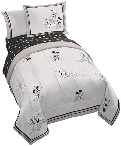 Jay Franco Kids Comforter Set Includes Sheets and Pillow Covers Soft and Cozy Bed Set for Stylish Room Decor Official Licensed Bedding Beige Mickey and Friends 5 Piece Twin