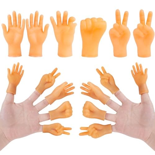 STEFORD 30 PCS Tiny Finger Hands Mini Rubber Finger Puppets Funny Little Small Hands for Fingers Cats Shows Parties Games