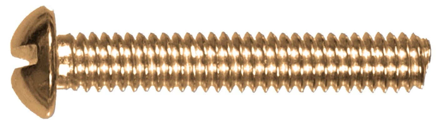 Hillman 1989 6-32 x 3/4 in. Round Slotted Machine Screw - Brass, 0.75 inches, 40-Pack