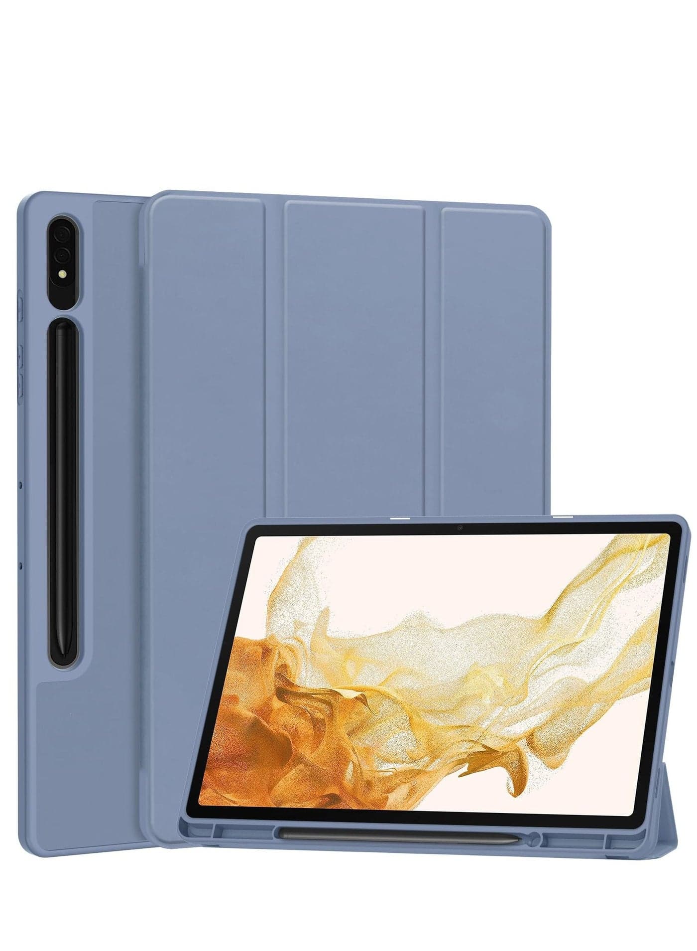 Compatible with Samsung Galaxy Tab S9 Plus Case 12.4 inch Case with Built-in S Pen Holder Slim Case Smart Case Multi-Angle Viewing Protective Case with Soft TPU Back Auto Sleep/Wake (Purple)