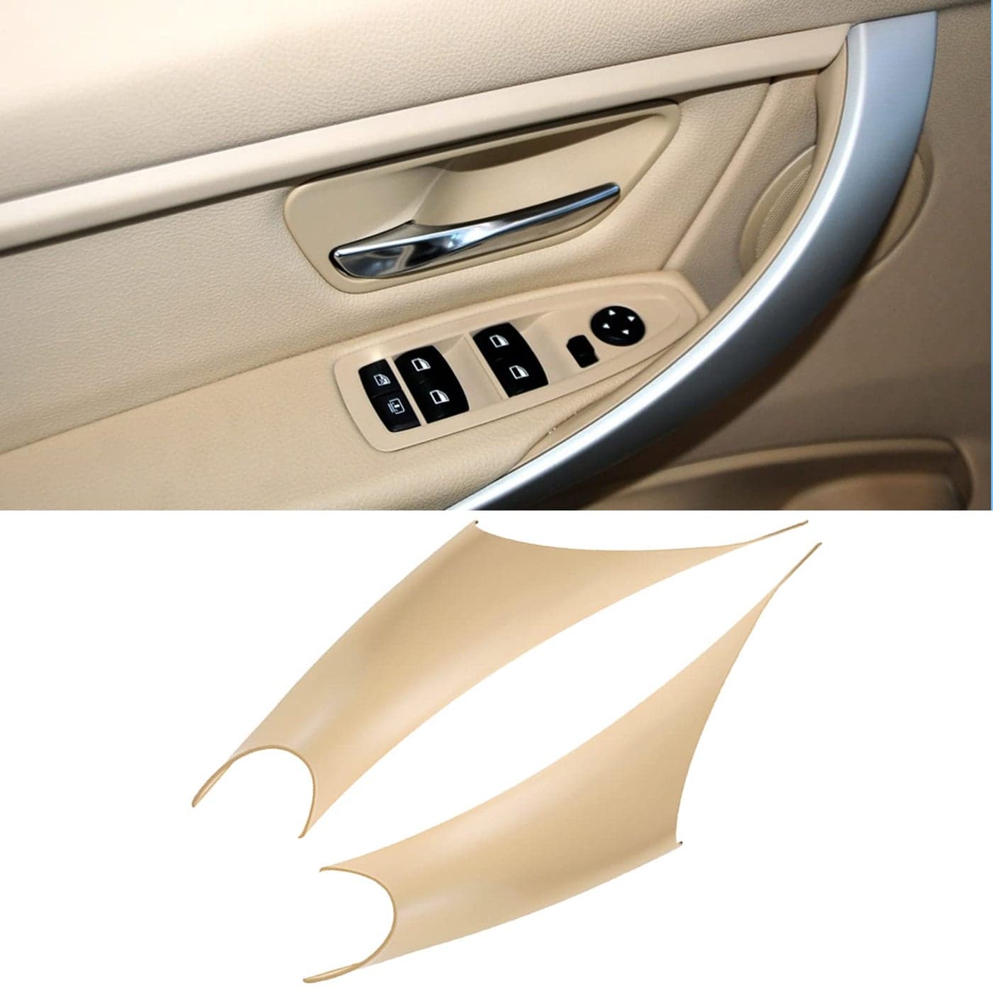 TTCRII Compatible with BMW 3 Series F30 Door Handle Covers 4 Series 2 Pcs Door Handle Wraps Fit BMW 325i 328i 330i 335i F30F31 20122018 and 428i 435i F32F36 20142017 Beige