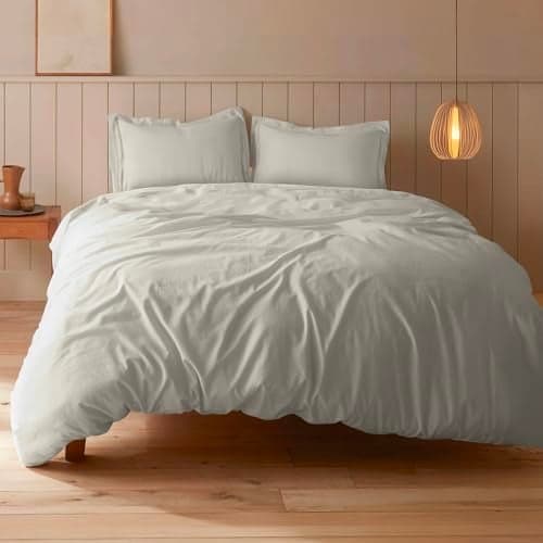 SleepyCat Sateen Duvet Cover | 100% Cotton | 300TC Sateen Weave with Corner Ties & Zipper Closure | Oeko-TEX & AZO Free - Ivory (Single Size, 90x60 Inches)