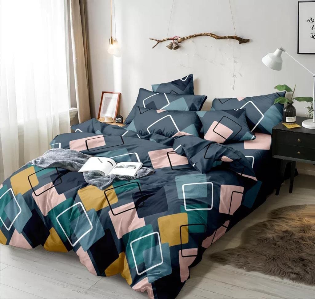 THE HOME STYLE 200TC Soft Glace Cotton King Size Duvet Cover II Razai Cover II Quilt Cover II Dohar for Double Bed with Zipper (90x100 Inch, French Blue)