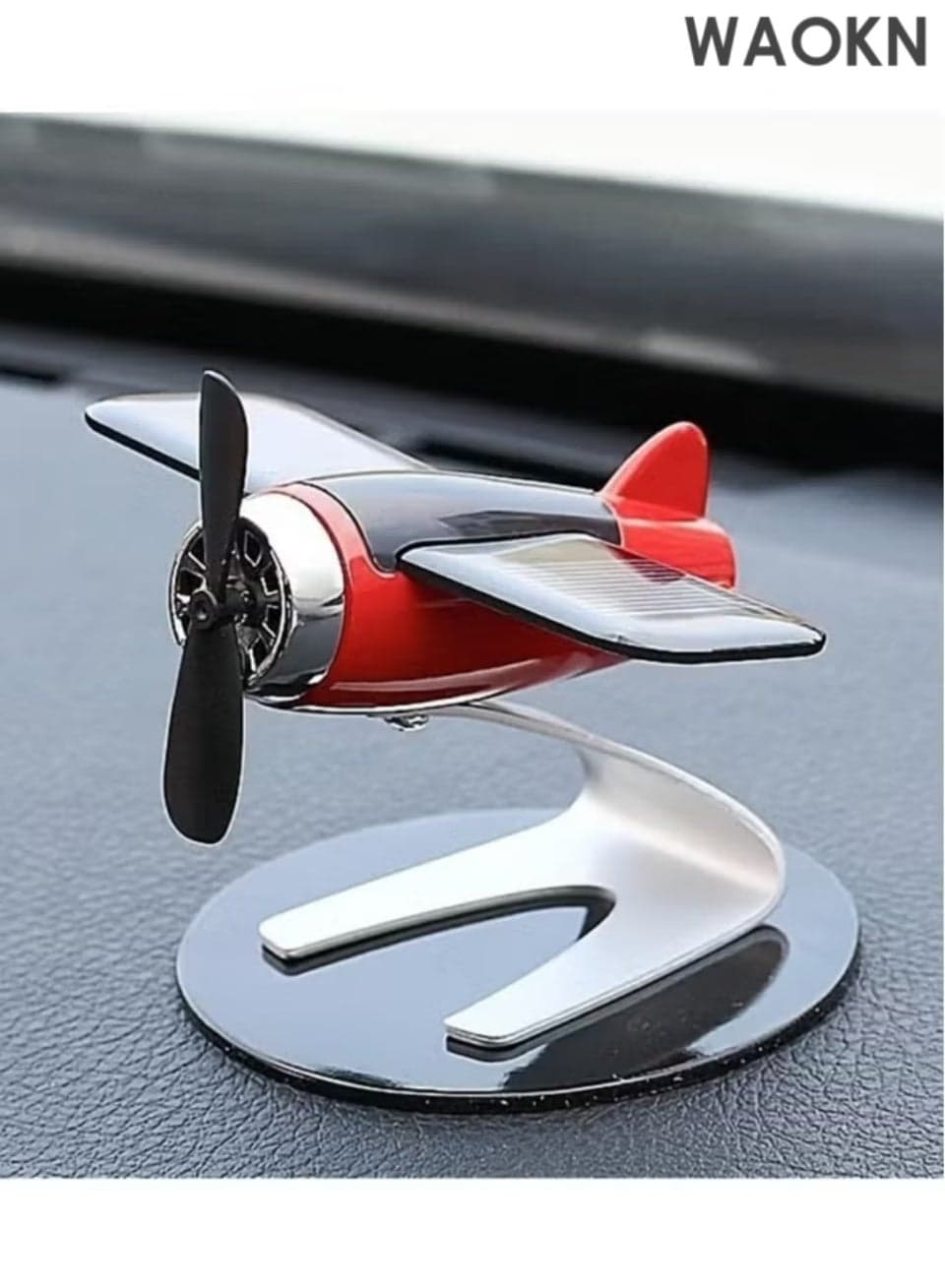 Solar-Powered Plastic Aircraft Dashboard Ornament - Mini Airplane Car Interior Decor for Men & Women - Fun & Creative Auto Accessories for Car Enthusiasts - Unique Solar-Powered Moving Desk Toy - Perfect Gift for Pilots, Engineers, Kids - Cool Office & Home Decoration