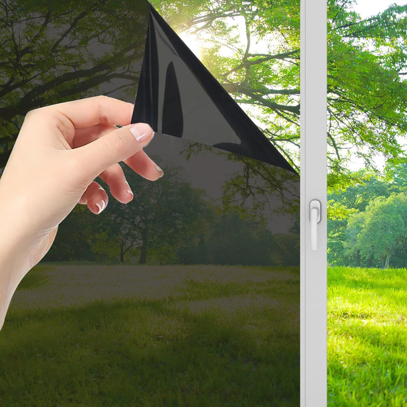Lmlpt One Way Privacy Window Film See Out Not in Sun Blocking Windows Tint for Home Heat Control Dark Glass Tinting Films SelfAdhesive Anti UV Mirror Door Coverings StickerMagic Black236X19685in