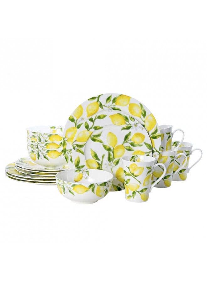 Mikasa Lemons 16-Piece Dinnerware Set, Service For 4, Multicolor