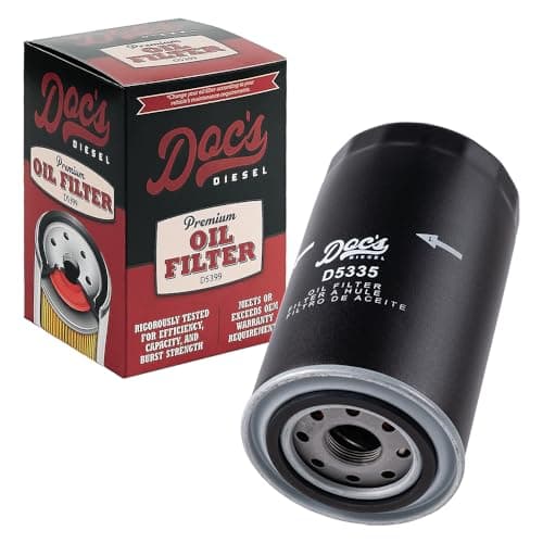 Doc's Diesel Oil Filter D5335 | Compatible with 1989-2024 RAM 6.7L Cummins 2500, 3500, 4500, 5500, RAM 5.9L Cummins 2500, 3500, 4500, 5500 1989-2007.5 | Replaces 05083285AA