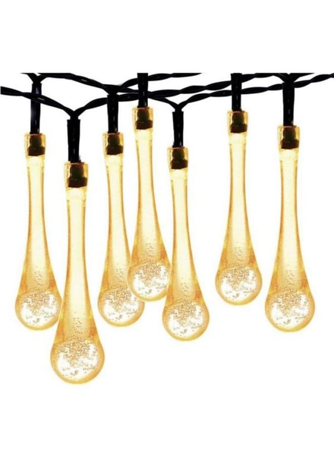 30 LED Solar String Light Gold/Black 7 x 23cm