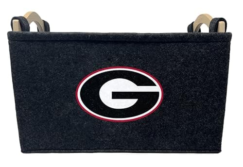 ShopInstaPets NCAA Officially Licensed Basket Great for Dog Toys Home Use Georgia Bulldogs