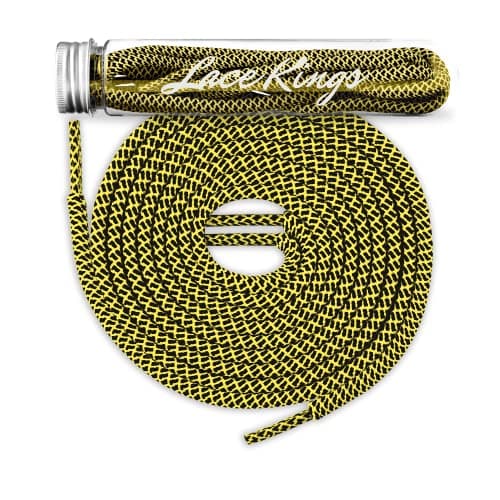 Lace Kings Round Shoelaces (Yellow/Black - 36in)