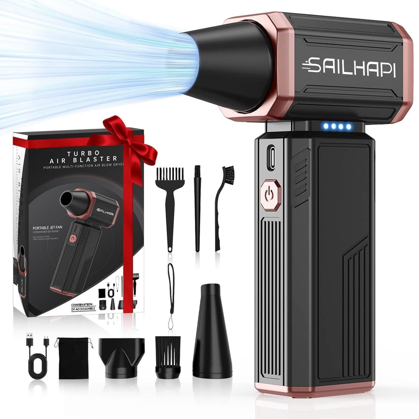 SAILHAPI Electric Air Duster - 300000RPM High-Speed Cordless Blower with Variable Speed & Brushless Motor