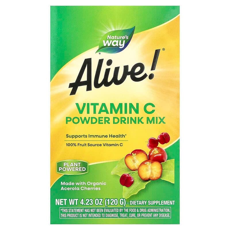 Alive! Vitamin C Powder Drink Mix, 4.23 oz (120 g) Packaging May Vary Pack Of 3