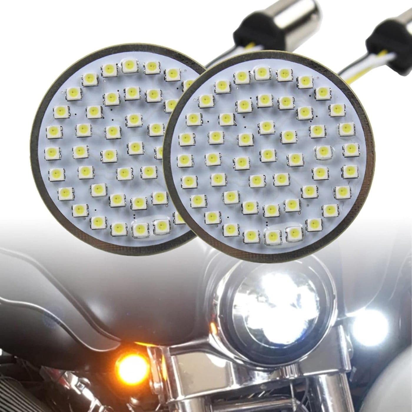Akmties 2" 50mm Bullet Style LED Turn Signal Lights for Motorcycles