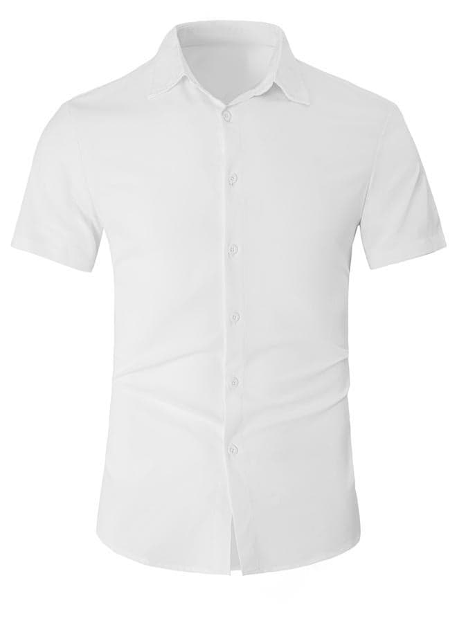 Men White Short Sleeve Shirt
