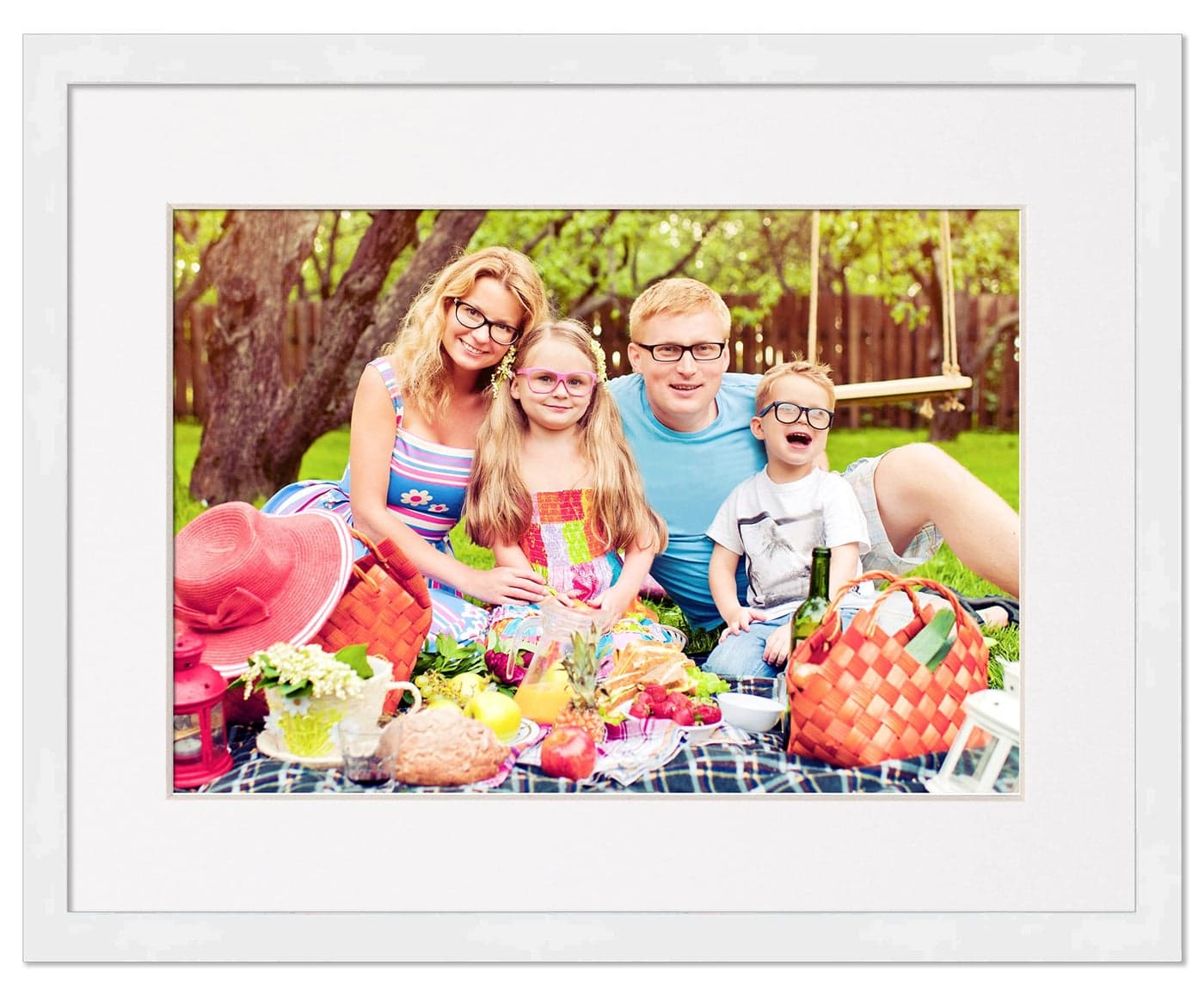 Poster Palooza 7x10 Frame White Solid Pine Wood Picture Frame | UV Acrylic, Foam Board Backing & Hanging Hardware