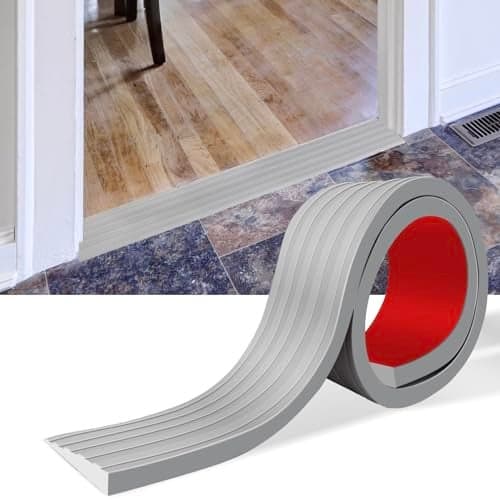 Threshold Ramps for Doorways Self-Adhesive Rubber Ramps for Door Threshold Rubber Door Threshold Ramp for Wheelchair Stroller Scooter Reducer Ramp (Gray, 3” Wide x 3.3' Long)