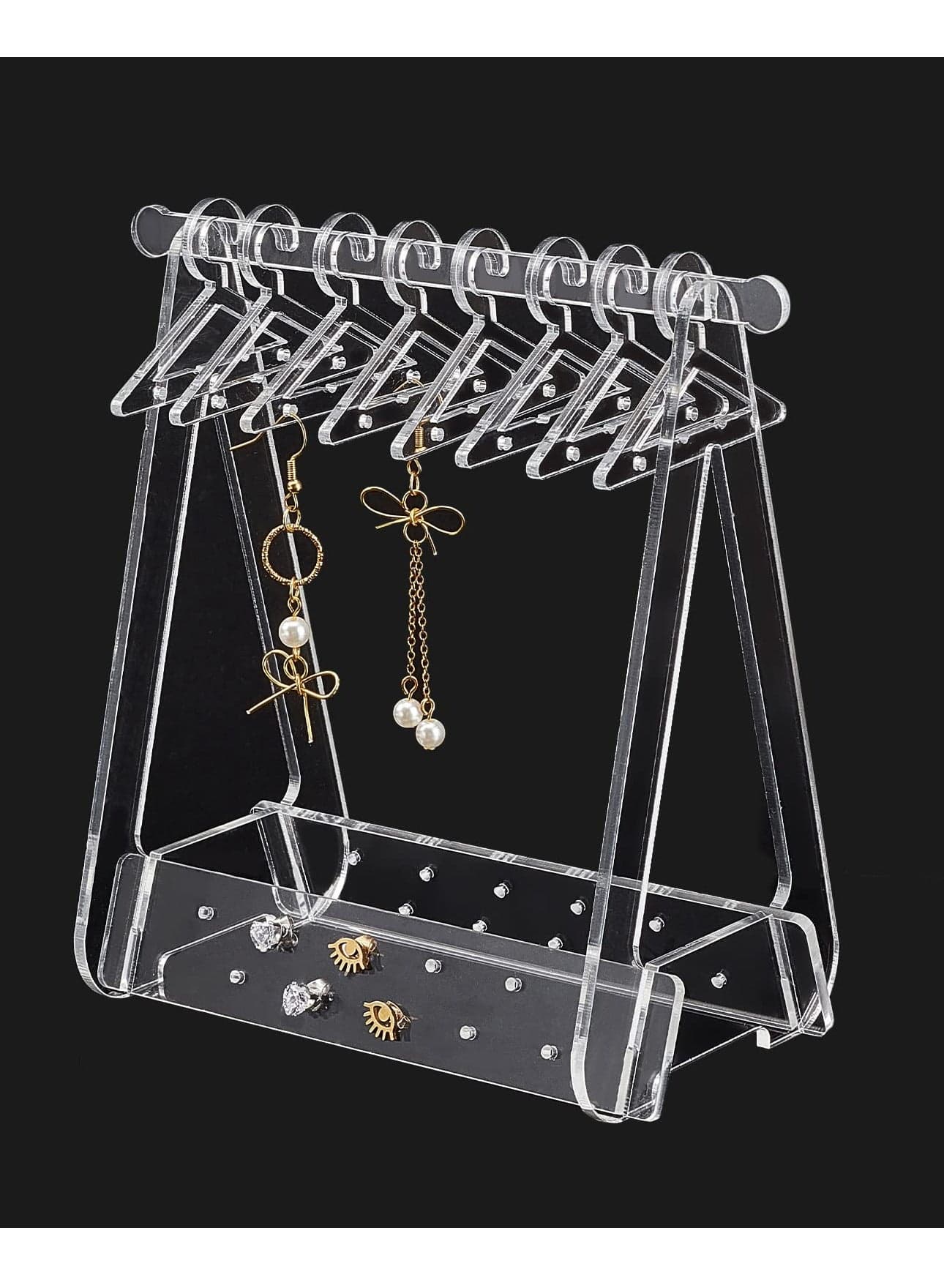 Acrylic Jewelry Organizer Stand, Elegant Necklace and Bracelet Display Holder for Earrings, Rings, and Watches
