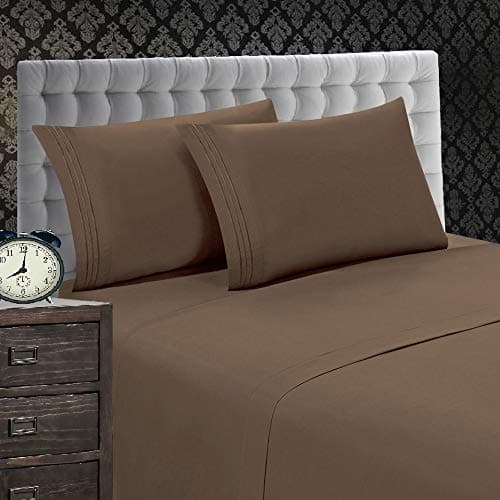 Elegant Comfort 1500 Premier Luxury Hotel Quality Softness Wrinkle and Fade Resistant 4-Piece Bed Sheet Set, Deep Pocket up to 16inch, Twin/Twin XL, Taupe