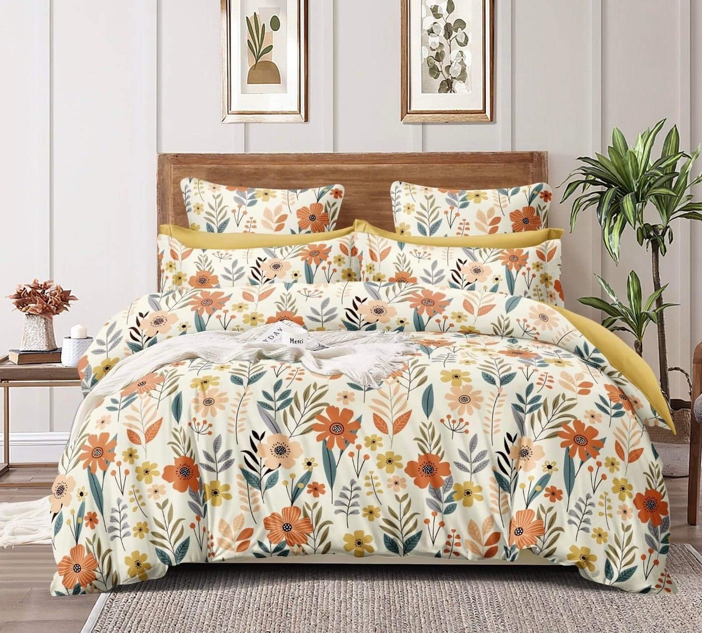 Furnistitchs Premium Glace Cotton Duvet Cover/Comforter Cover/Rajai Cover/Blanket Cover/Quilt Cover King Size 90"X100" Inches - (90 X 100 Inches With 2 Pillow Covers, Island Yellow, Zipper, 180)