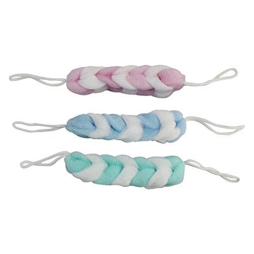Winberg loofah Bath scurb cleaning body scurb Loofah Flower Nylon Meshy Back Scrubber Bath Shower Exfoliating Body Brush Wash Puff Spa Soap Sponge Scrub Set of 3 Bathscurb