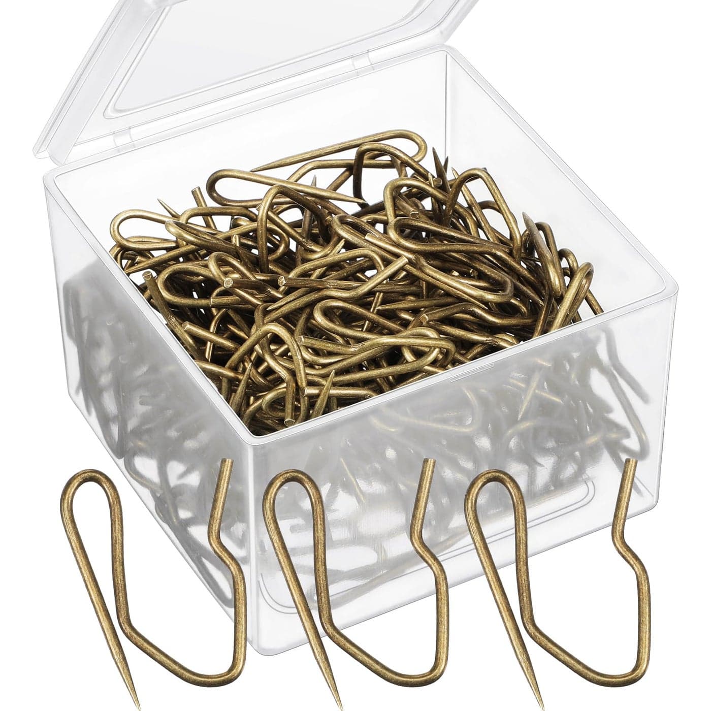 Outus 58 Pack Metal Curtain Hooks Pin On Drapery Hooks 12 x 1 Inch for WindowDoorShower CurtainOilRubbed Bronze