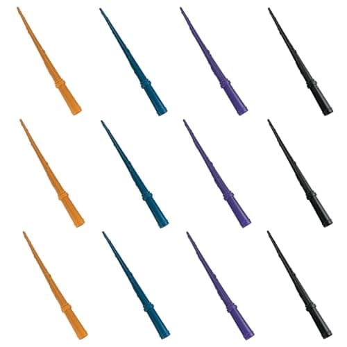Fun Express Magic Wand for Kids 12 Pack Wizard Wands Bulk Set for Harry Potter Party Favors Decorations Reusable Plastic Witch Wand Toy for Birthday Halloween Costume Dress Up Events