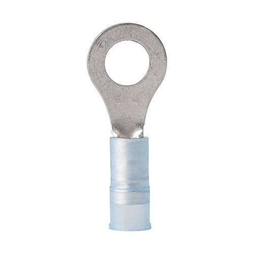 Ancor 220214 Marine Grade Electrical Nylon Insulated Double Crip Funnel Entry Ring Terminals with Insulation Grip 16 to 14Gauge Size 14 Screw 100Pack