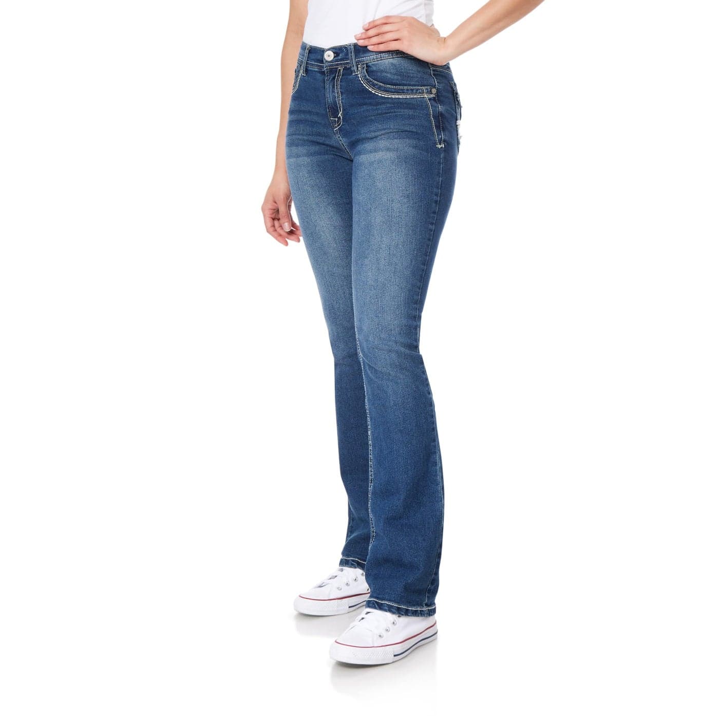 WallFlower Womens Size Legendary Bootcut MidRise Insta Stretch Juniors Jeans Standard Keller 16 Plus Long