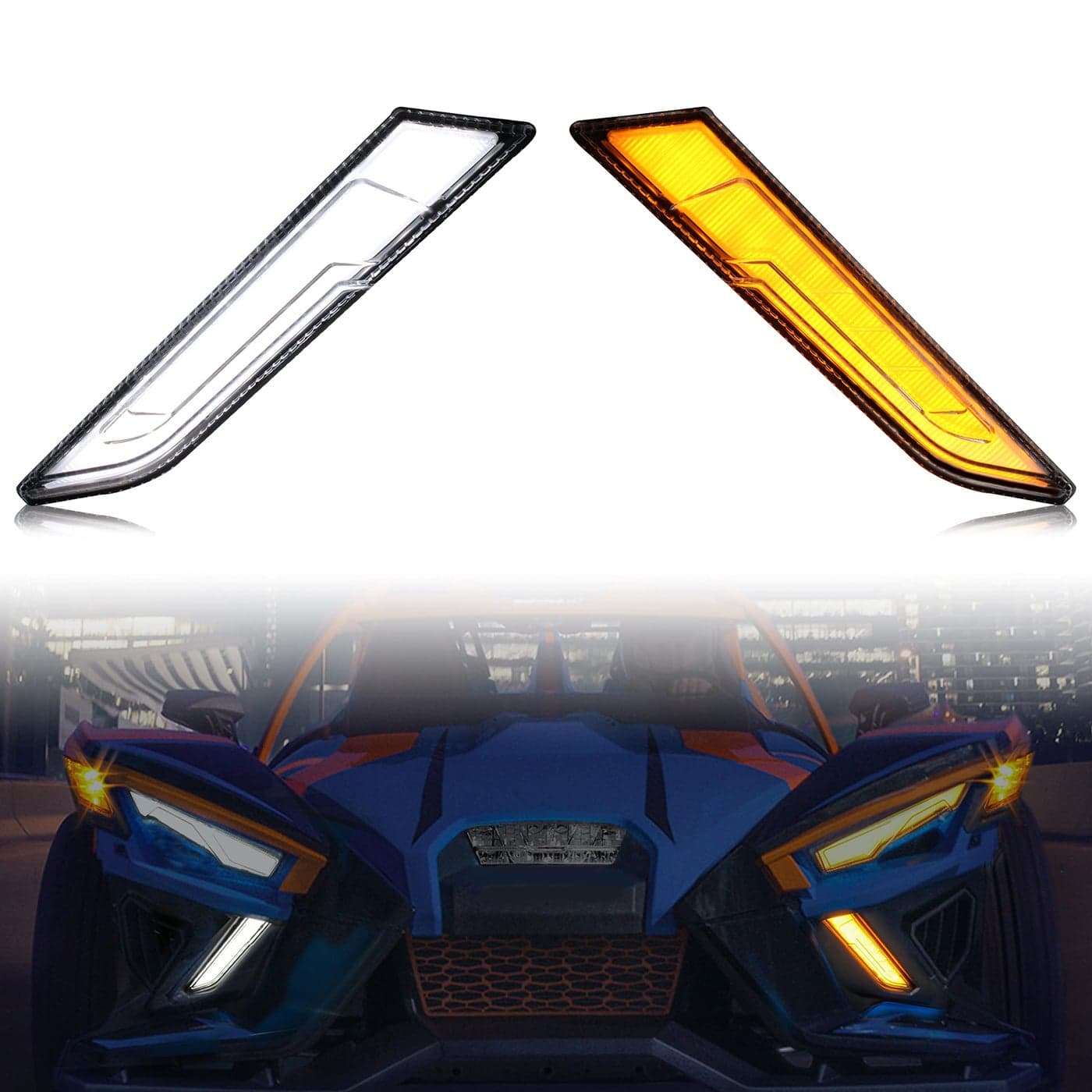 SAUTVS Lower Accent Panel Light Kit for Slingshot 20202023 Daytime Running Light Turn Signals for 20202023 Polaris Slingshot S GT R LE SL Accessories Replacement 2884606