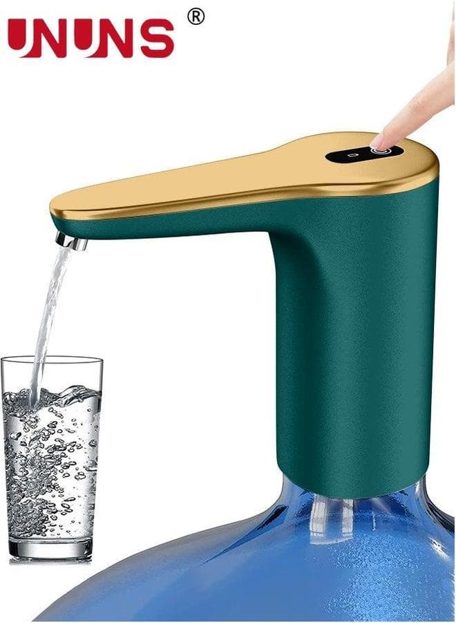 Water Bottle Pump,5 Gallon Dispenser Pump,Universal USB Charging Portable Drinking Pump for 2-5 Bottle,Portable Electric Jug Pump,Green
