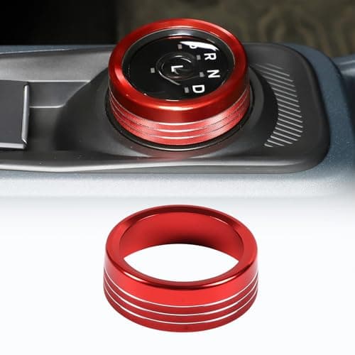 CHEAYAR Gear Shift Switch Button Ring Trim Cover Fit for Ford Maverick 2022 Aluminum Gear Shifting Knob Cover Gear Shift Knob Cover Interior Gear Shifter Head Decoration Protection Red