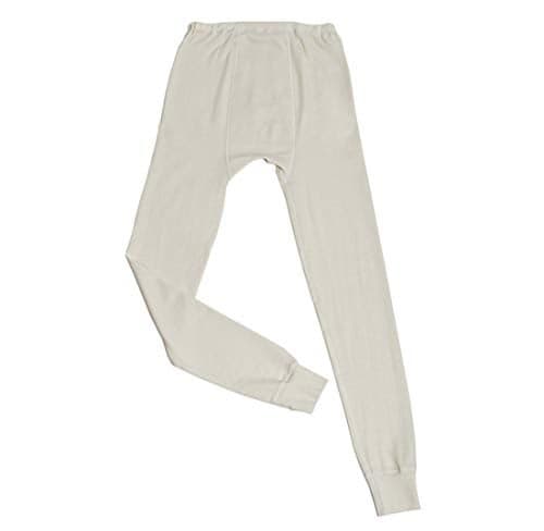 Hocosa of Switzerland Men's Long-Underwear Pants, Organic Wool-Silk, Natural White, Size L