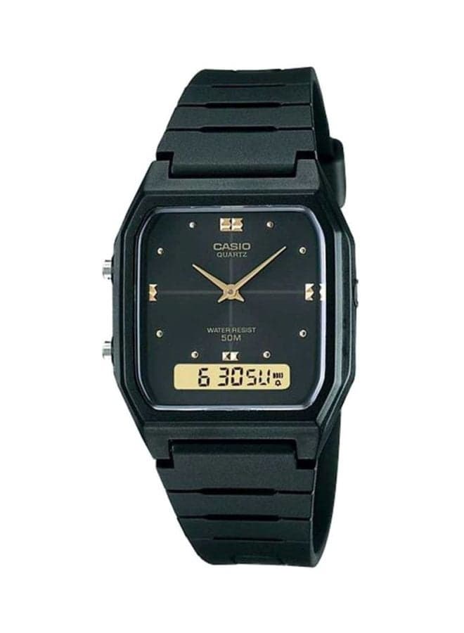 Men Youth Water Resistant Analog & Digital Watch AW-48HE-7AVDF - 32 mm - Black