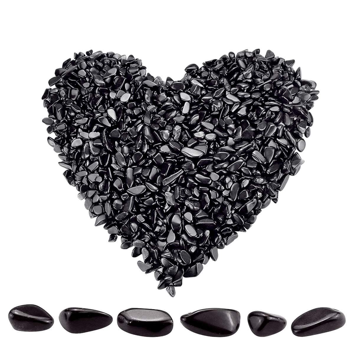 Twdrer 2lb950g Small Natural Black Obsidian Tumbled Chips Crushed Stone Irregular Shaped Quartz Rock Healing Reiki Crystal Gemstone for Jewelry Making Garden Aquarium Vase Plant DecorationBlack