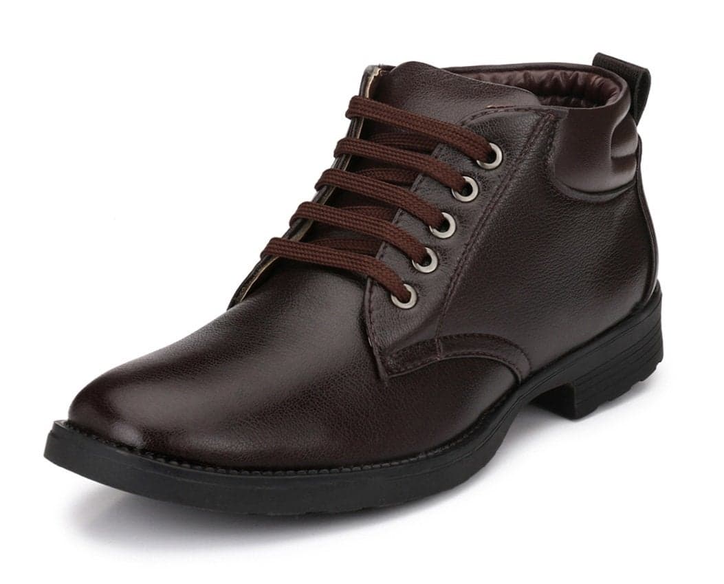 MACTREE Men's Brown Premium Mid Top Boots (2805brown_10)
