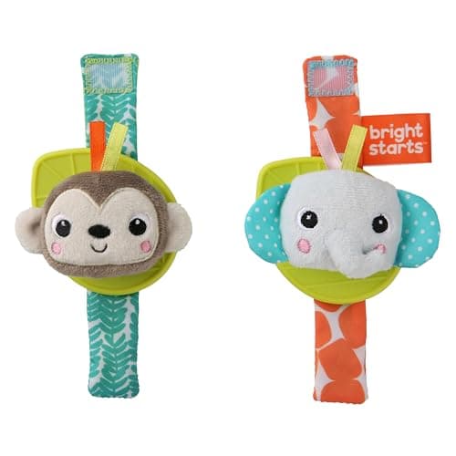 Bright Starts Snuggle & Teethe BPA-free Crinkle Teething Plush Baby Toy - Elephant