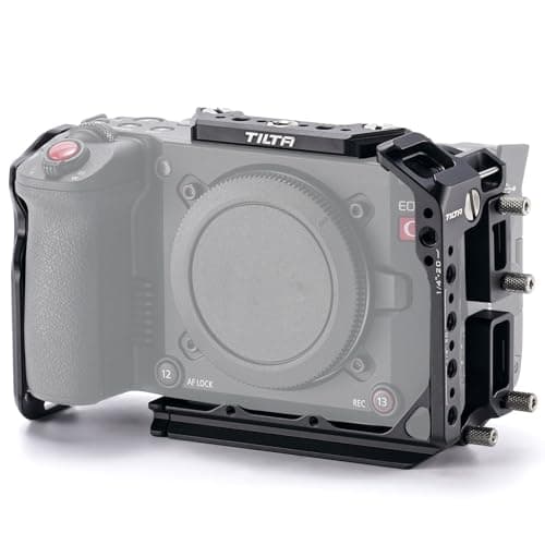 Tilta Full Camera Cage Compatible with Canon C50 | 3/8”-16 and 1/4”-20 Accessory Mounts with Locating Points | Detachable Top Plate for XLR Handle Support | Vertical Shooting Options | Black