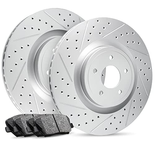 R1 Concepts Rear Brake Kit Fits 20192022 Mazda 3 20192022 Mazda 3 Sport 20202021 Mazda CX30 FWD Ceramic Pads Drilled Slotted Rotors Hardware 104 Rear