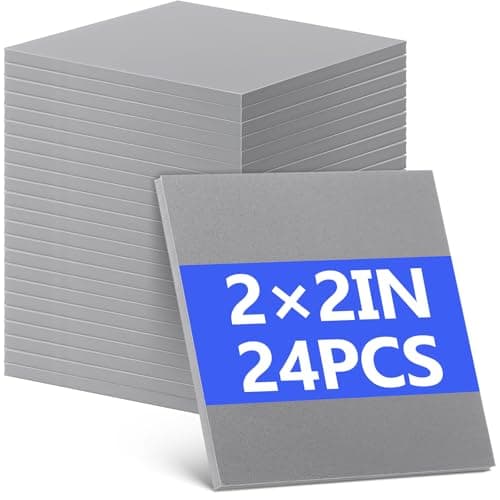 Maitys 24 Pcs Rubber Stamp Sheets for Laser Engraving Machine 23 mm x 2 Inch x 2 Inch Soft Rubber Pads for Engraving Machine Cutter Laser Carving Blocks Material to Making Stamps CustomGray