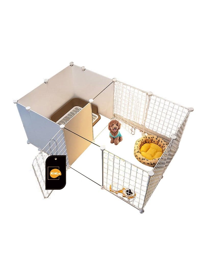 Pet Dog Fence Pet Enclosure Dog House Indoor Small Dog Fence Isolation Door with Toilet Area Dog Cage Dog Playpen Indoor for Dogs Cat Rabbit