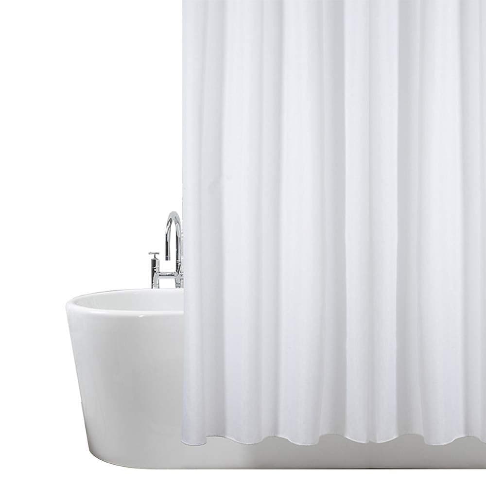 ANSIO Shower Curtain for Bathroom Mould and Mildew Resistant Solid White 180 x 200 cm 71 x 78 Inch Water Repellant Fabric 100 Polyester