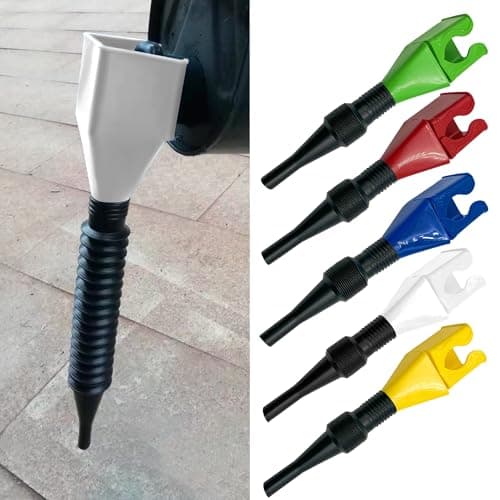 Alieemo Retractable Car Fuel Funnel 5 Pcs Plastic Flexible Draining Tool Funnel for Cars and Motorcycles Automotive Wide Mouth Snap Funnel for Engine Oil Liquid Diesel Gasoline 5 Colours