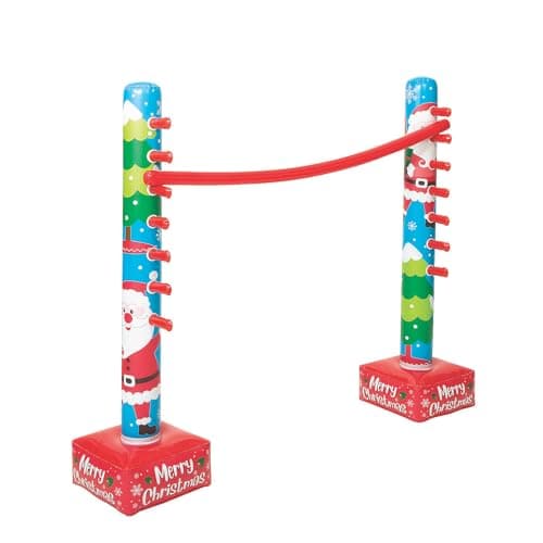 Fun Express Inflatable Christmas Limbo Game for Kids Adults 5 Feet Tall Holiday Party Games Set with 6ft Limbo Stick Perfect for Family Christmas Activities Birthday Parties