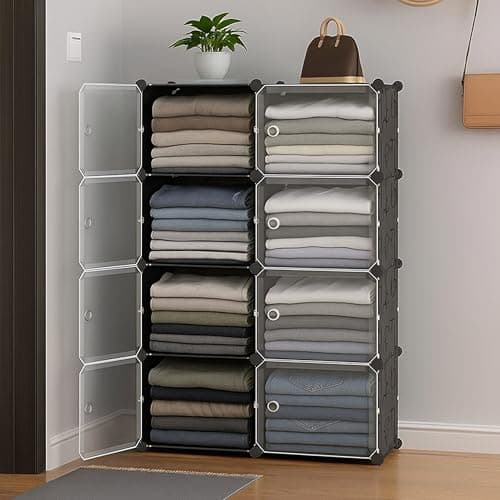 Zemic Plastic Wardrobe for Clothes : ๐๐ ๐๐ก๐๐ฅ๐ ^ ๐ ๐๐จ๐จ๐ซ Plastic Cupboard for Storage Organizer & Storage Box for Ideal for Neat and Tidy Storage Solutions Almirah for Clothes : ๐๐ฅ๐๐๐ค