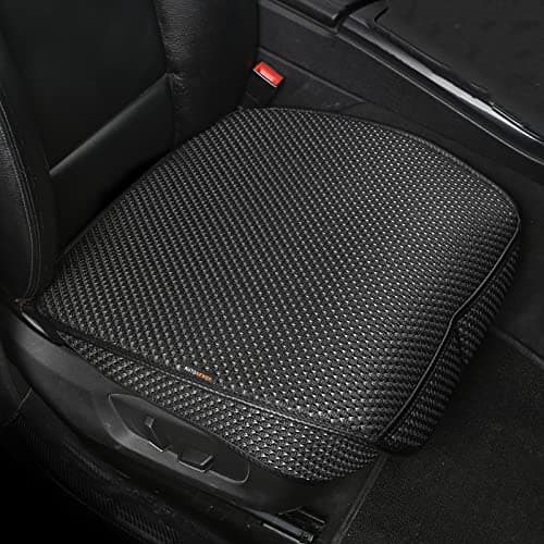 Auto Newer 2 PCS Breathable Universal Four Seasons Car Seat Covers,Luxury Car Seat Cushion,Protectors for Front Seat Bottoms,Compatible with 95% Vehicles, Fit for Cars Truck SUV or Vans(Black+Grey)